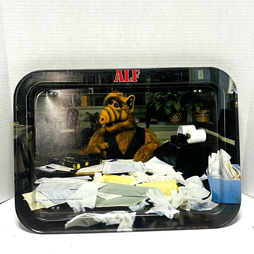 1989 ALF Alien TV Tray Metal Folding Legs 80's TV Vintage
